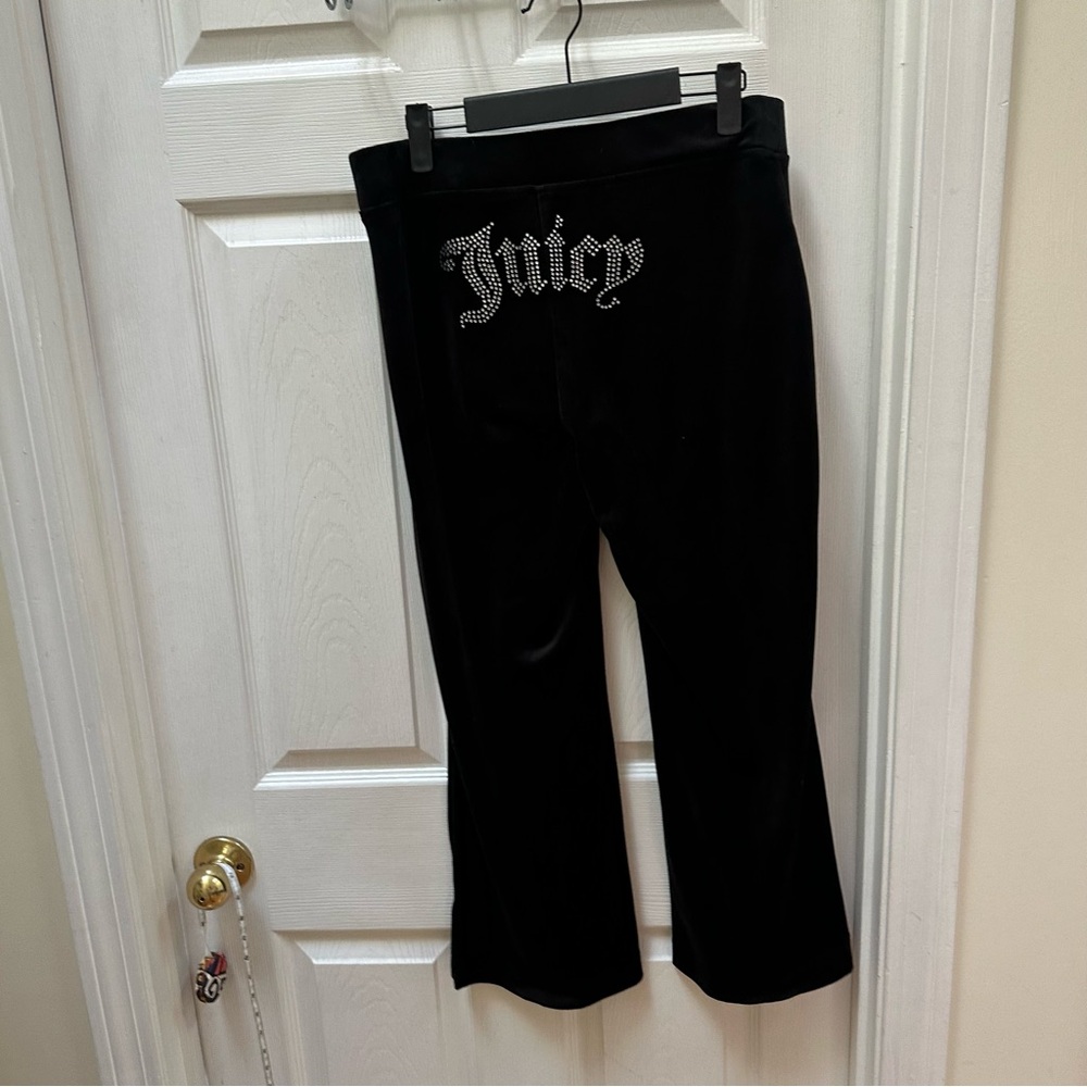 JUICY COUTURE OG Big Bling Velour Track Pants velvet m medium sweatpants - Picture 5 of 5